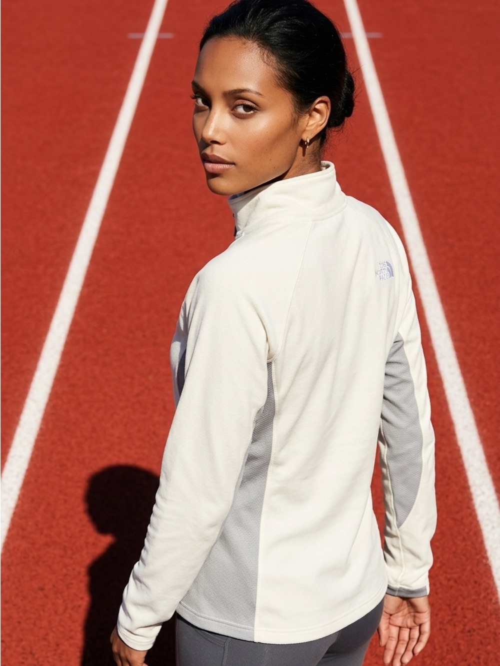 The North Face Summit Series White Gray Zip-Up Activewear Cinch Hem Jacket-L - Picture 2 of 16
